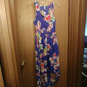 Racerback floral high-low dress